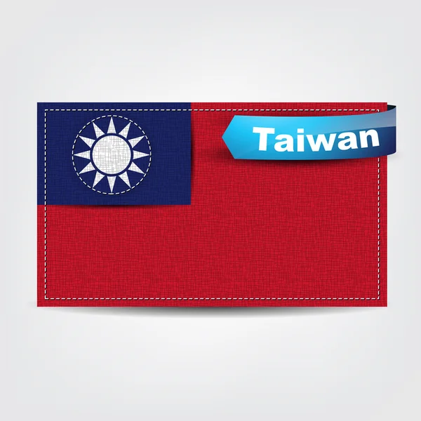 Fabric texture of the flag of Taiwan — Stock Vector