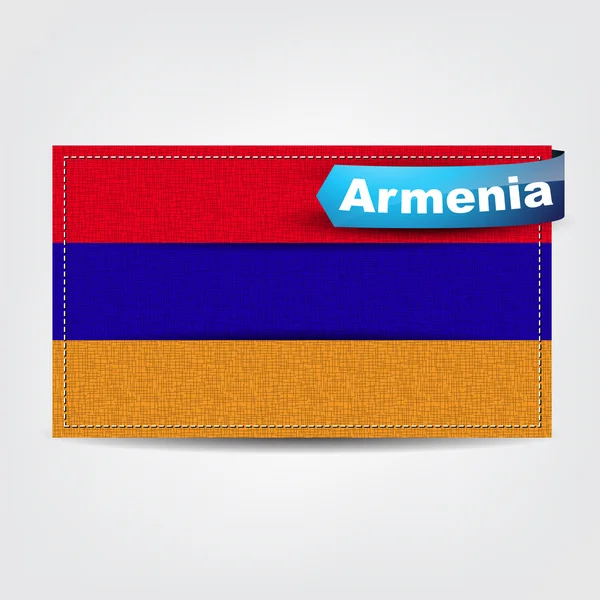 Textura de la tela de la bandera de Armenia — Vector de stock