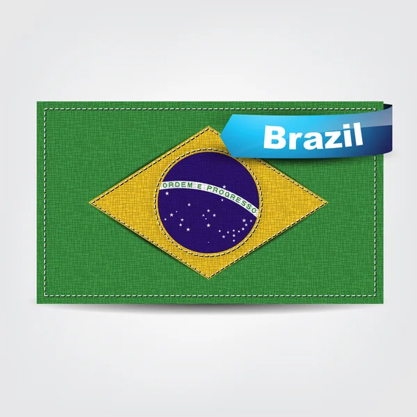 Fabric texture of the flag of Brazil — Stock Vector