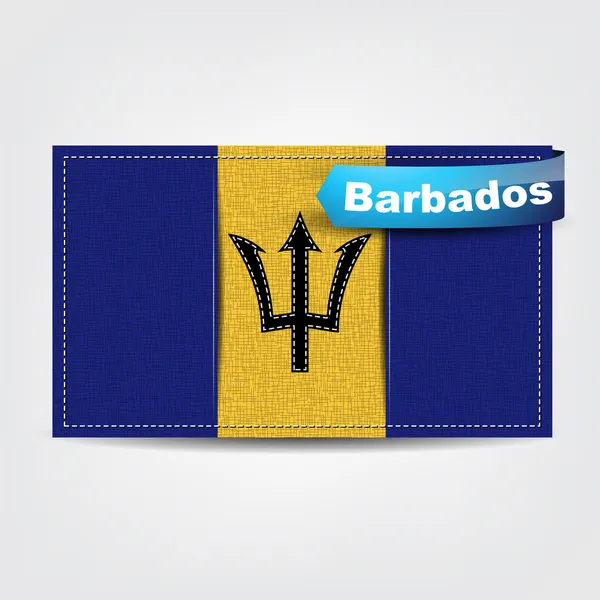 Textura de la tela de la bandera de Barbados — Vector de stock