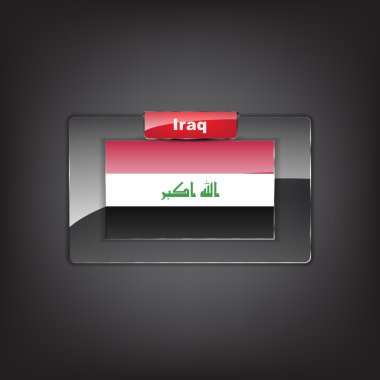Irak bayrağının cam düğmesi