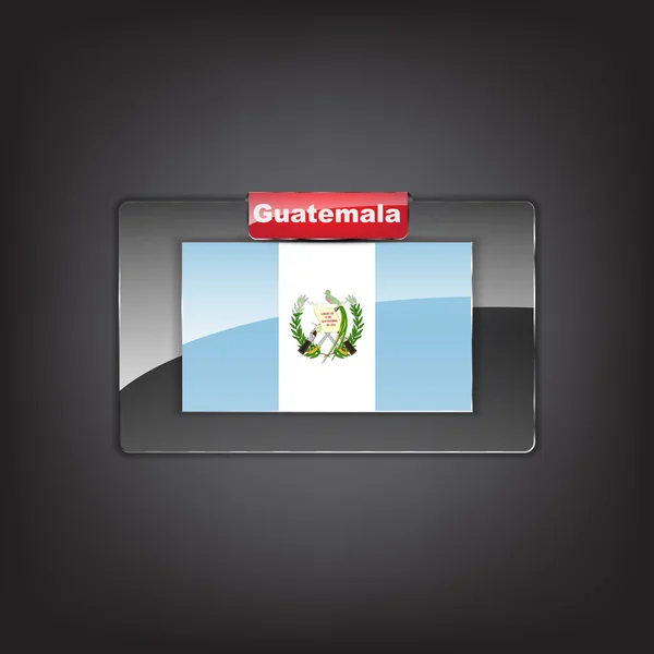 Стеклянная кнопка флага Гватемалы — стоковый вектор