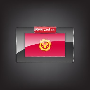 Kırgızistan bayrağı cam düğmesi