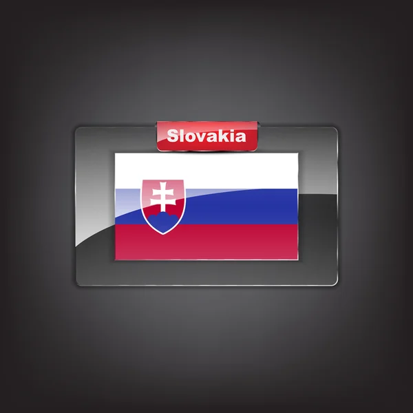 Sklo tlačítko s vlajkou Slovenska — Stockový vektor