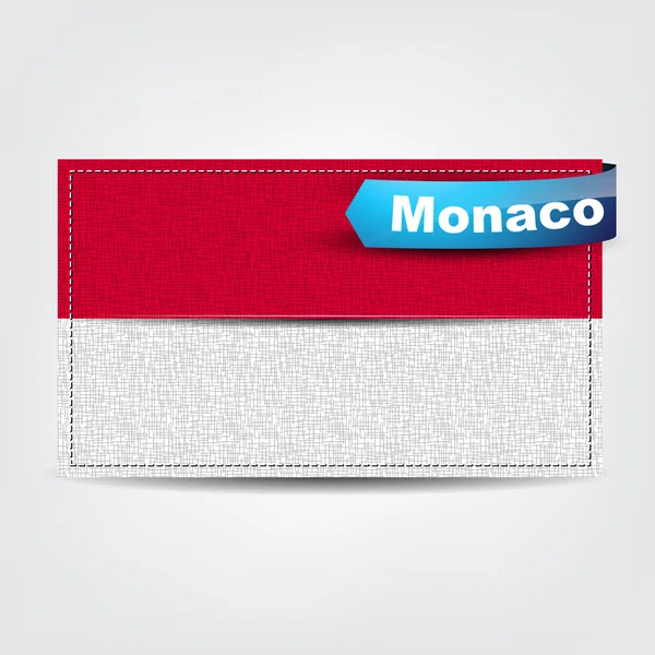 Textura de la tela de la bandera de Mónaco — Archivo Imágenes Vectoriales