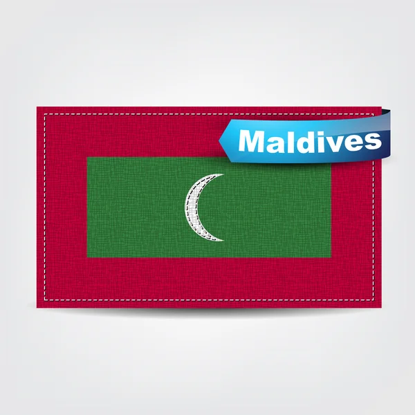 Fabric texture of the flag of Maldives — Stock Vector