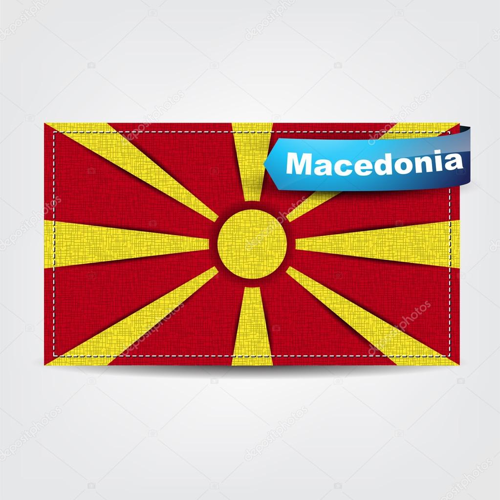 Fabric texture of the flag of Macedonia