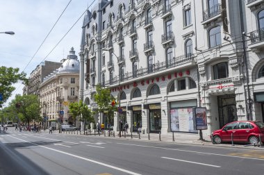 Bucharest, Romanya - ebilmek 09: 09 Mayıs 2013, Bükreş, Romanya şehir Bükreş mimarisi. birçok Mimarlık stilleri çeşitli önemli binalar Bükreş vardır.
