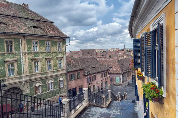 A pequena praça de Sibiu — Fotografia de Stock