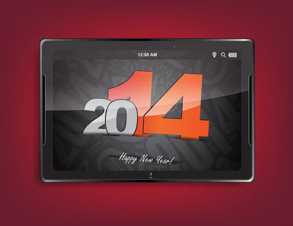 Tablet PC med 2014 bakgrund — Stock vektor