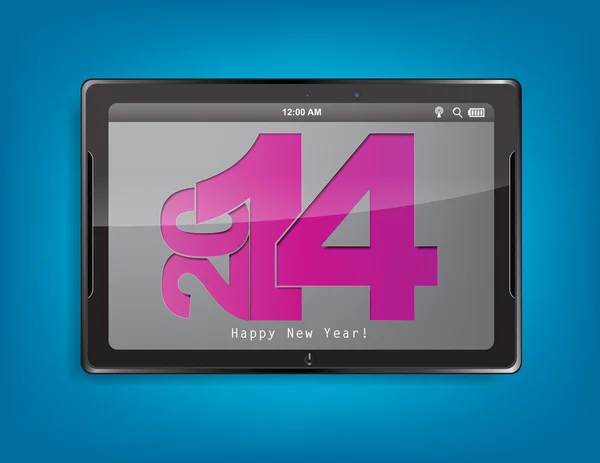 Tablette avec fond 2014 — Image vectorielle
