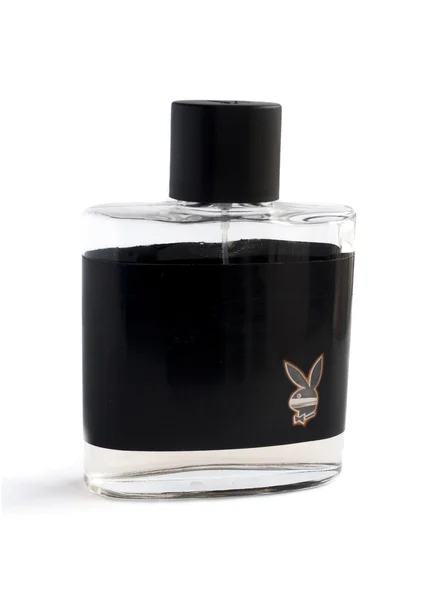 Flasche Playboy-Parfüm isoliert auf weißem Hintergrund — Stockfoto