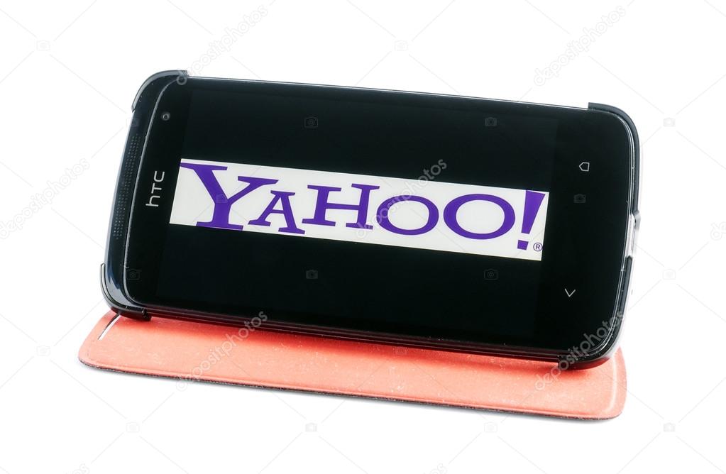 Bucharest, Romania - Jan 24, 2014: Photo of Yahoo! on smartphone screen.