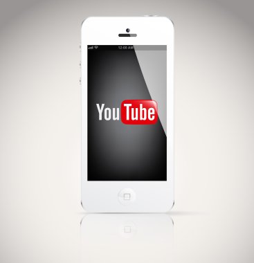 telefon aygıt Youtube logo gösterilen iphon için benzer.