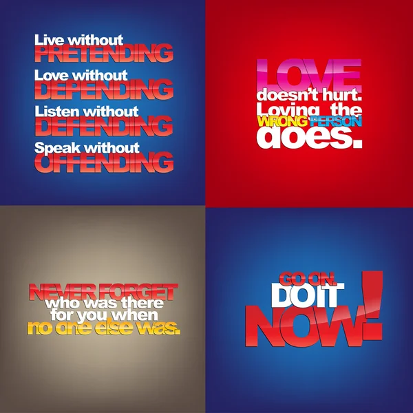 Conjunto de citas motivacionales . — Vector de stock