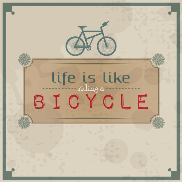 人生は自転車に乗ってみたい. — ストックベクタ