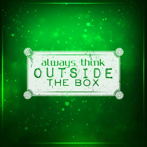 Always think outside the box — Stock Vector