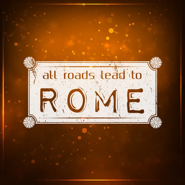 Kaikki tiet vievät Roomaan — vektorikuva