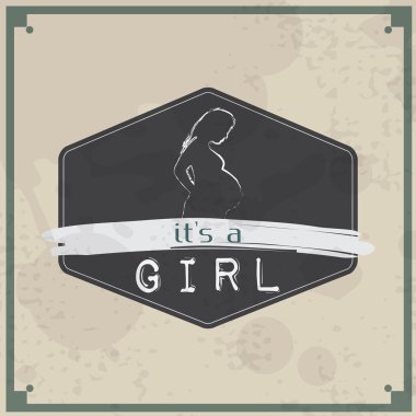 Retro bebek kartı - girl Tema olduğunu