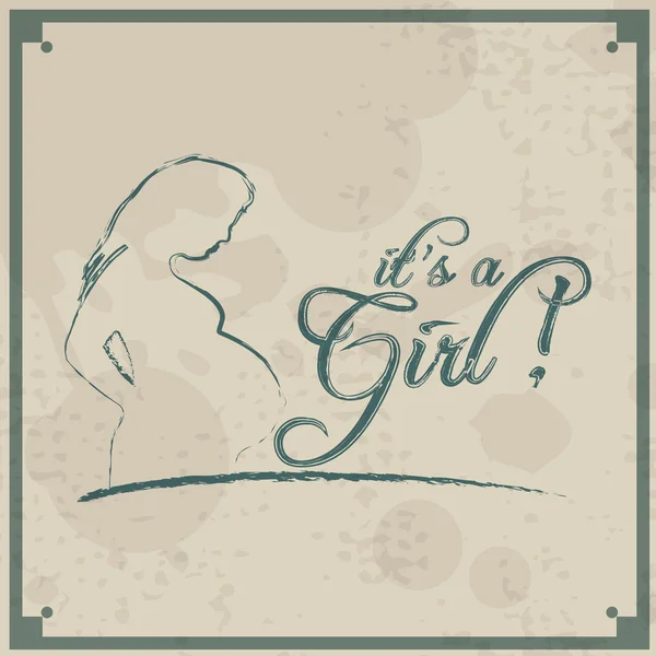 Het is een meisje! Vintage achtergrond — Stockvector