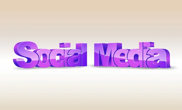 3D kelime sosyal medya — Stok Vektör