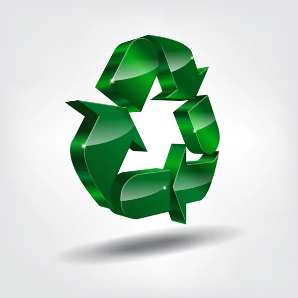 3d recycling symbol — Stock Vector