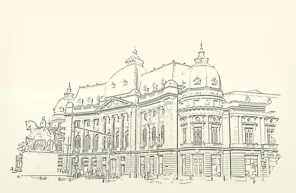 L'architecture. Croquis. Dessin du bâtiment — Image vectorielle