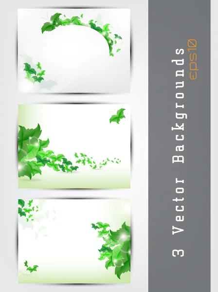 Green background set — Stock Vector