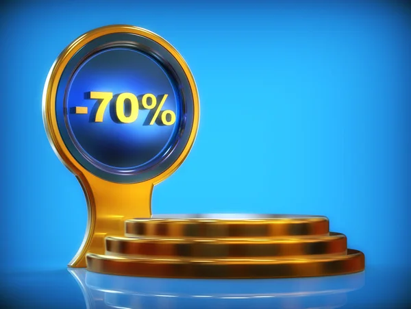 Discount pedestal -70% — Stock Photo, Image