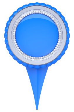 Beyaz arka plan üzerinde izole soyut harita işareti.