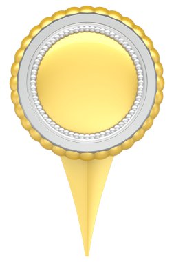 Beyaz arka plan üzerinde izole soyut harita işareti.