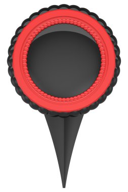 Beyaz arka plan üzerinde izole soyut harita işareti.