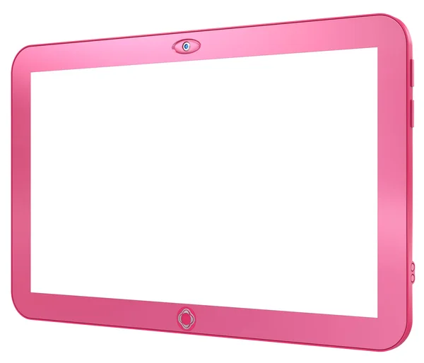 Glamoureuze roze tablet pc geïsoleerd op een witte achtergrond. abstract — Stockfoto