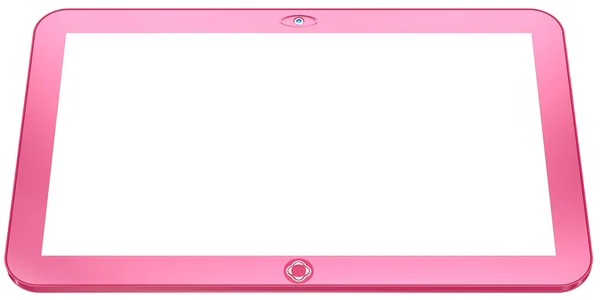 Glamorous pink tablet PC isolated on white background. Abstract — Stock Photo, Image