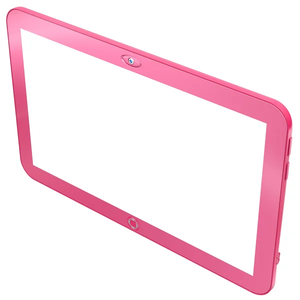 Glamoroso comprimido rosa PC aislado sobre fondo blanco. Abstracto —  Fotos de Stock