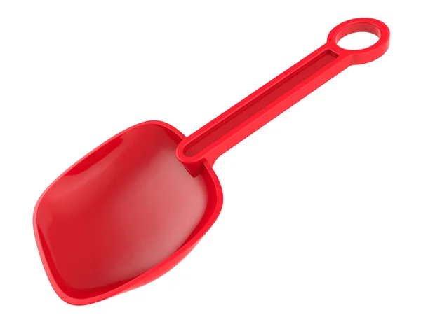 Abstract red toy shovel isolated on white background. — Stock Photo, Image