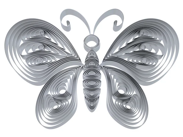 Абстрактная серебряная бабочка — стоковое фото