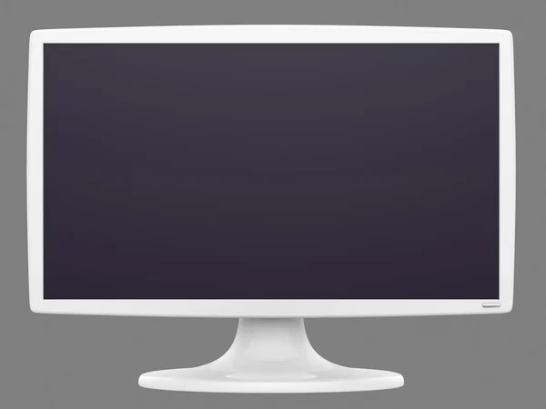 Анотація монітора білого телебачення ізольовано на сірому фоні . — стокове фото
