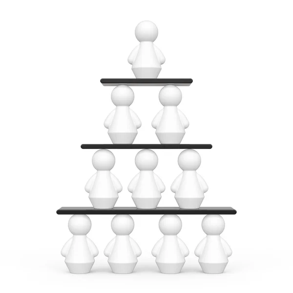 Hierarchy concept with abstract human figures on white backgroun — Stock Photo, Image