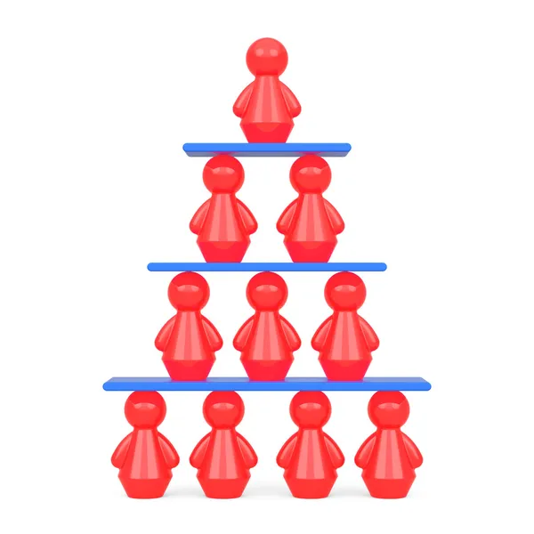 Hierarchy concept with abstract human figures on white backgroun — Stock Photo, Image