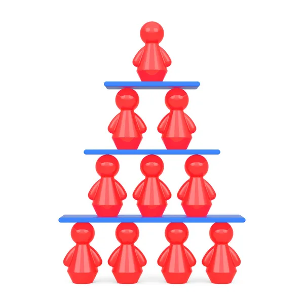 Hierarkin koncept med abstrakta mänskliga siffror på vit bak — Stockfoto