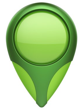 Beyaz arka plan üzerinde izole soyut harita işareti.