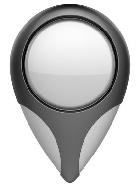 Beyaz arka plan üzerinde izole soyut harita işareti.