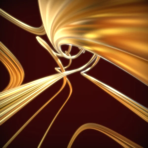 Abstract background with golden wavy twisted ribbons. — Stock Photo, Image