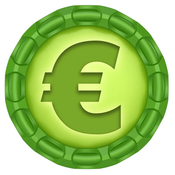Euro. streszczenie zielona etykieta na białym tle. — Zdjęcie stockowe