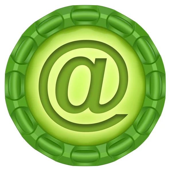 E-mailberichten. abstracte groen label geïsoleerd op witte achtergrond. — Stockfoto