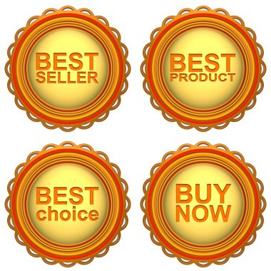 Beyaz arka plan üzerinde izole soyut 3d simge kümesi.