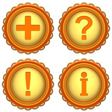 Beyaz arka plan üzerinde izole soyut 3d simge kümesi.