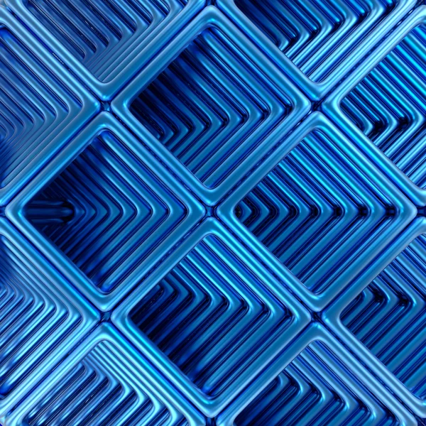 Abstract technology 3D background with blue metallic rectangles. — Stock Photo, Image