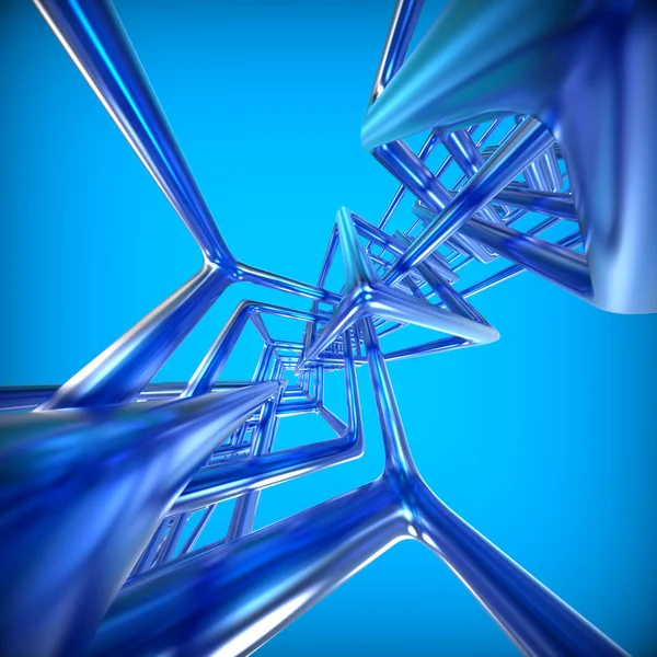 Абстрактная технология 3D фон с металлическими прямоугольниками . — стоковое фото
